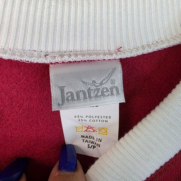 1980s Jantzen Country Gear Small Henley Colorblock Drawstring Hem Deadstock - Picture 4 of 9